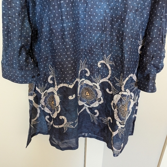 Kalki men blue floral kurta sz M - Picture 6 of 6